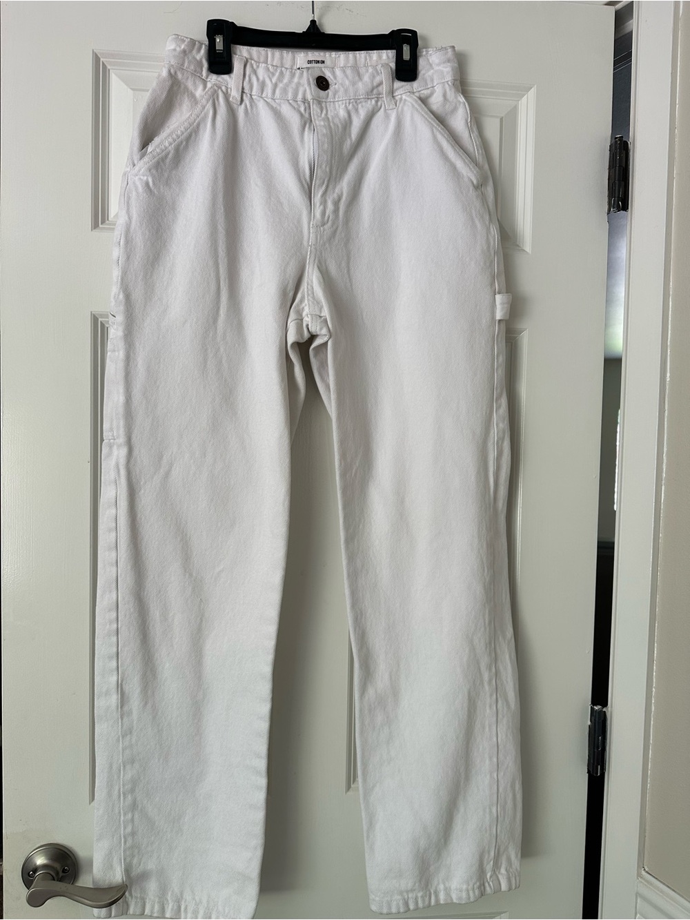 Cotton On White High-Rise Straight Jeans